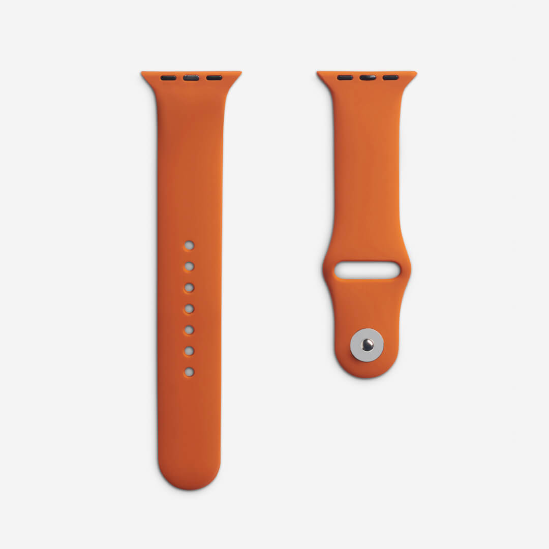 Silicone Apple Watch Band - Dark Orange