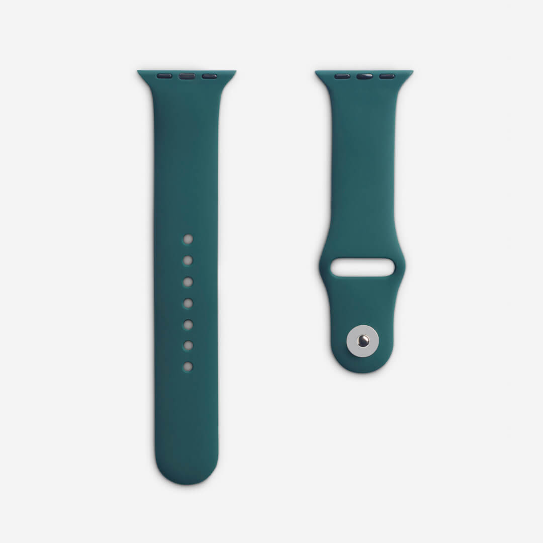 Classic Silicone Apple Watch Band - Mallard Green