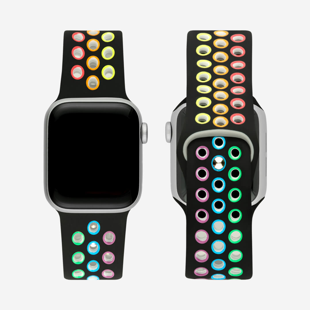 Silicone Sports Apple Watch Band - Black/Pride