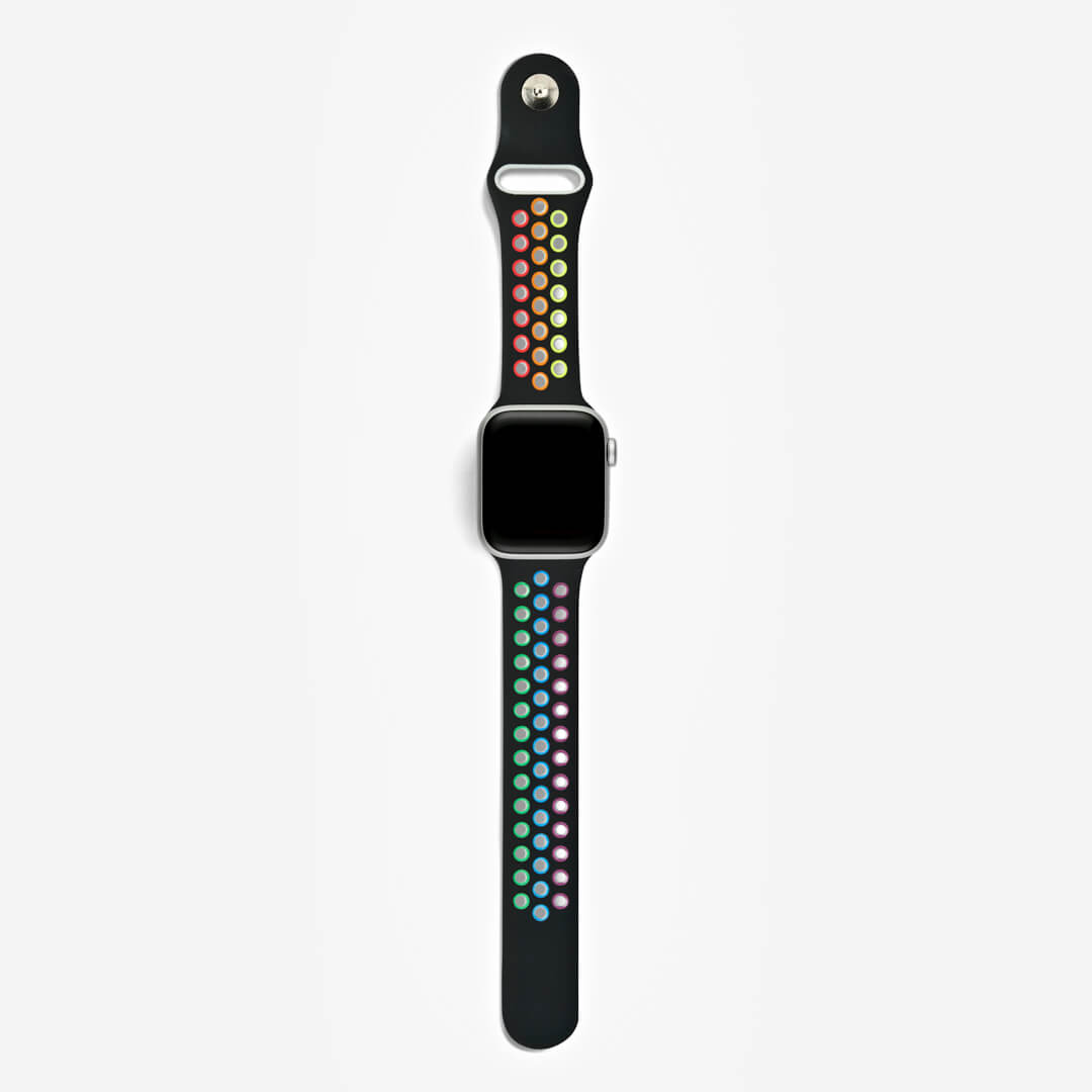 Silicone Sports Apple Watch Band - Black/Pride