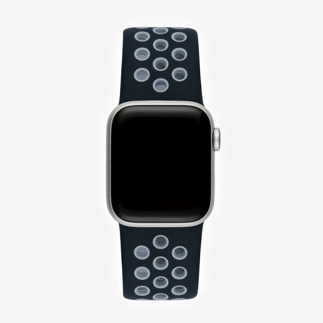 Silicone Sports Apple Watch Band - Black/Stone