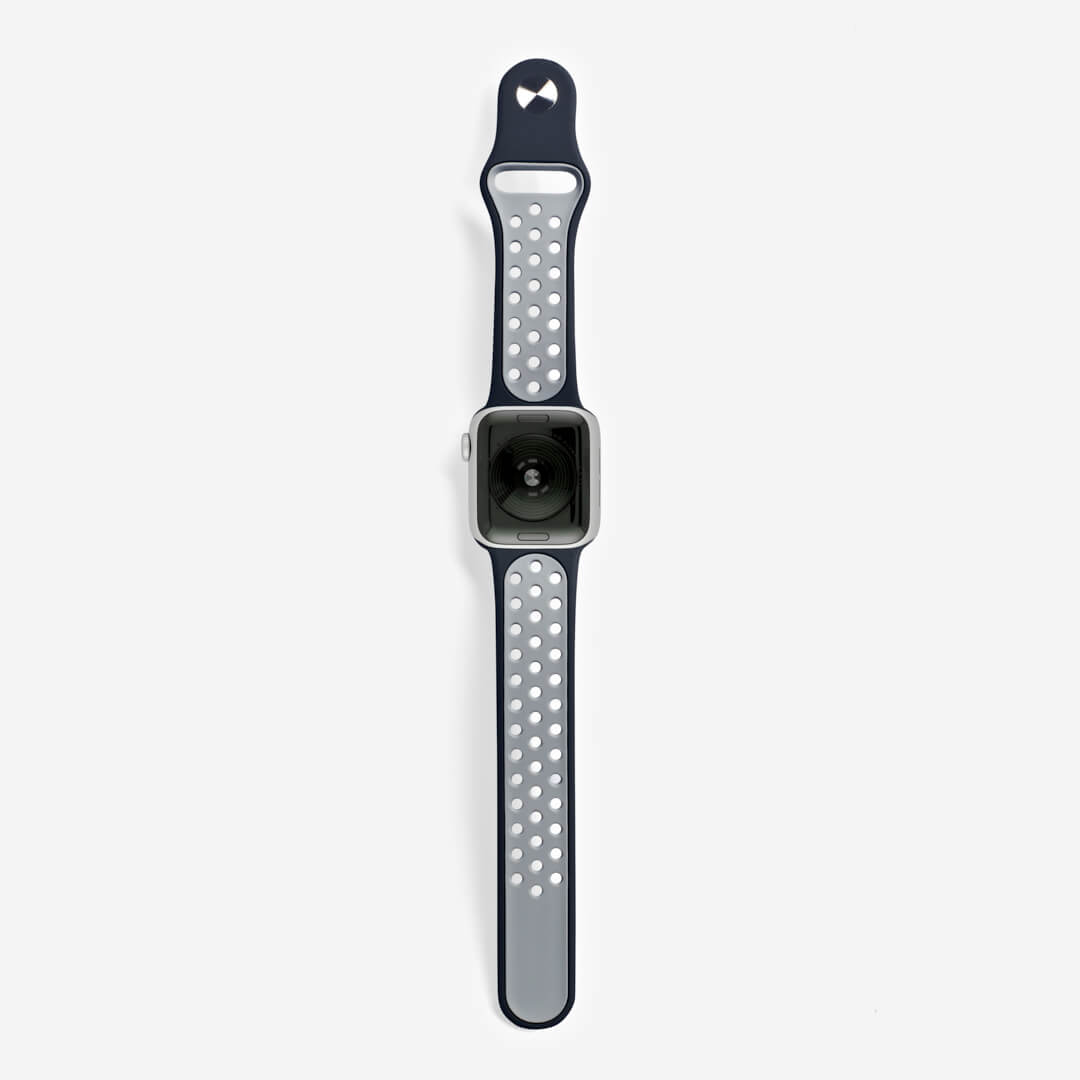 Silicone Sports Apple Watch Band - Black/Stone