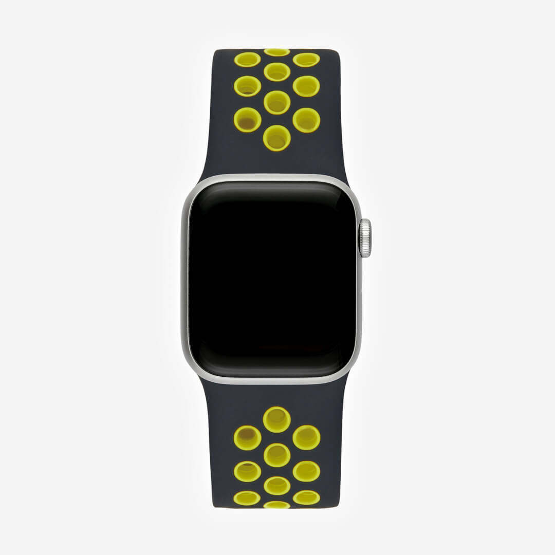 Silicone Sports Apple Watch Band - Black/Yellow