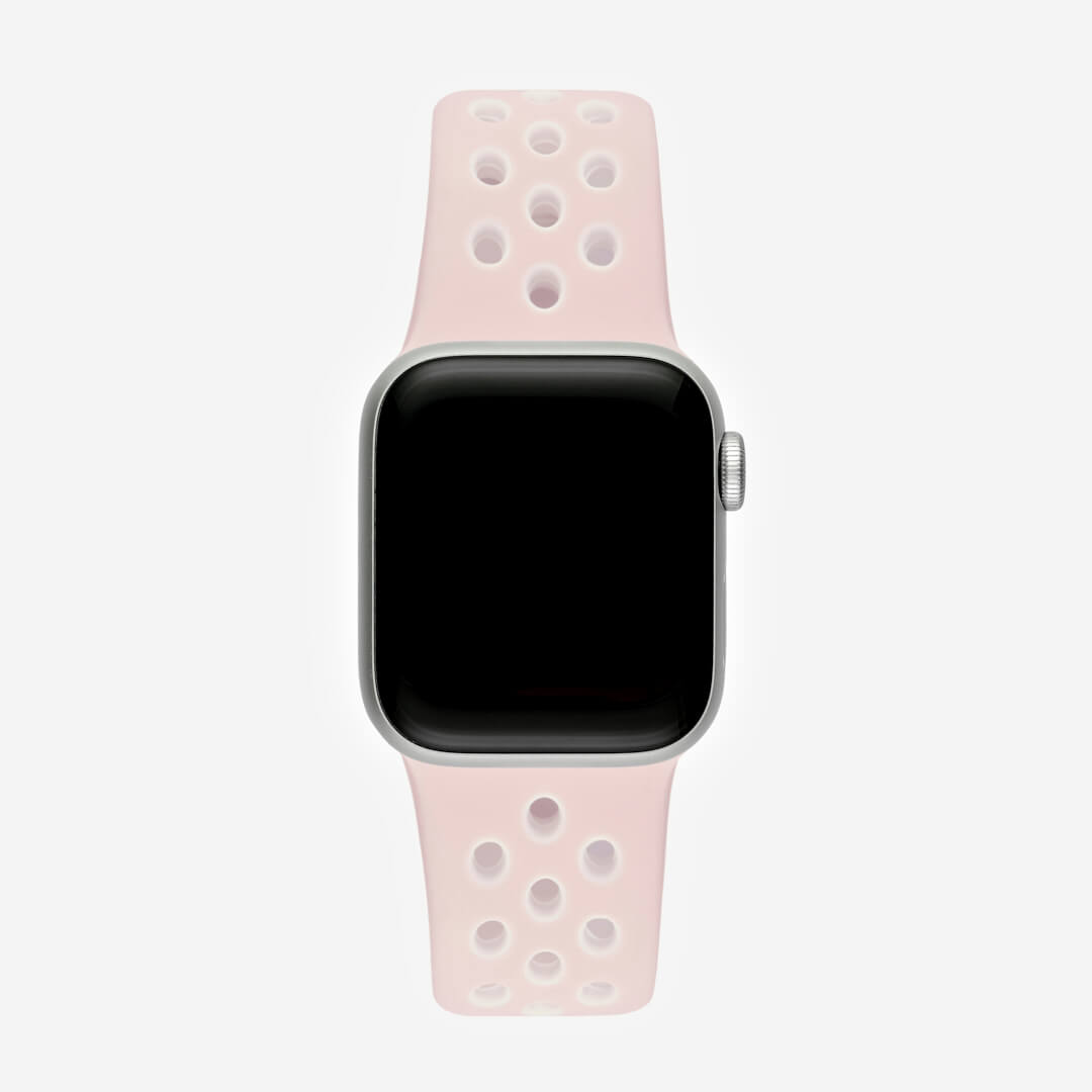 Silicone Sports Apple Watch Band - Blush/White