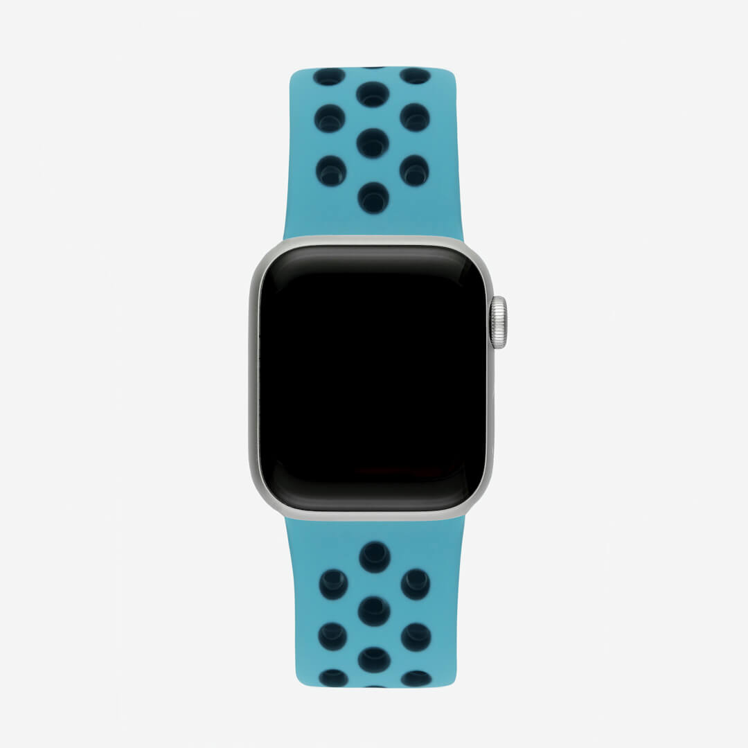 Silicone Sports Apple Watch Band - Celestial Teal/Black