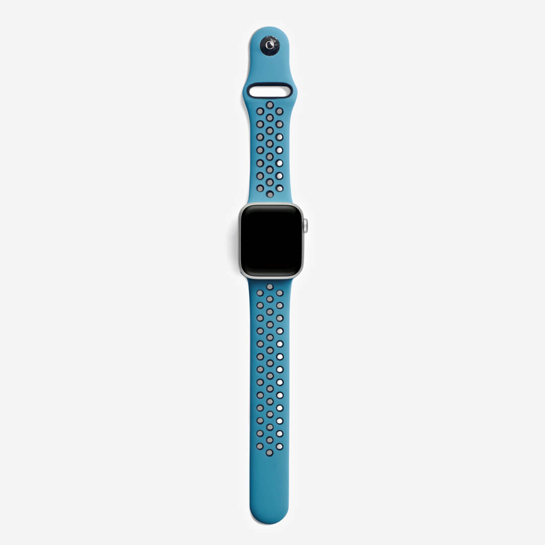 Silicone Sports Apple Watch Band - Celestial Teal/Black