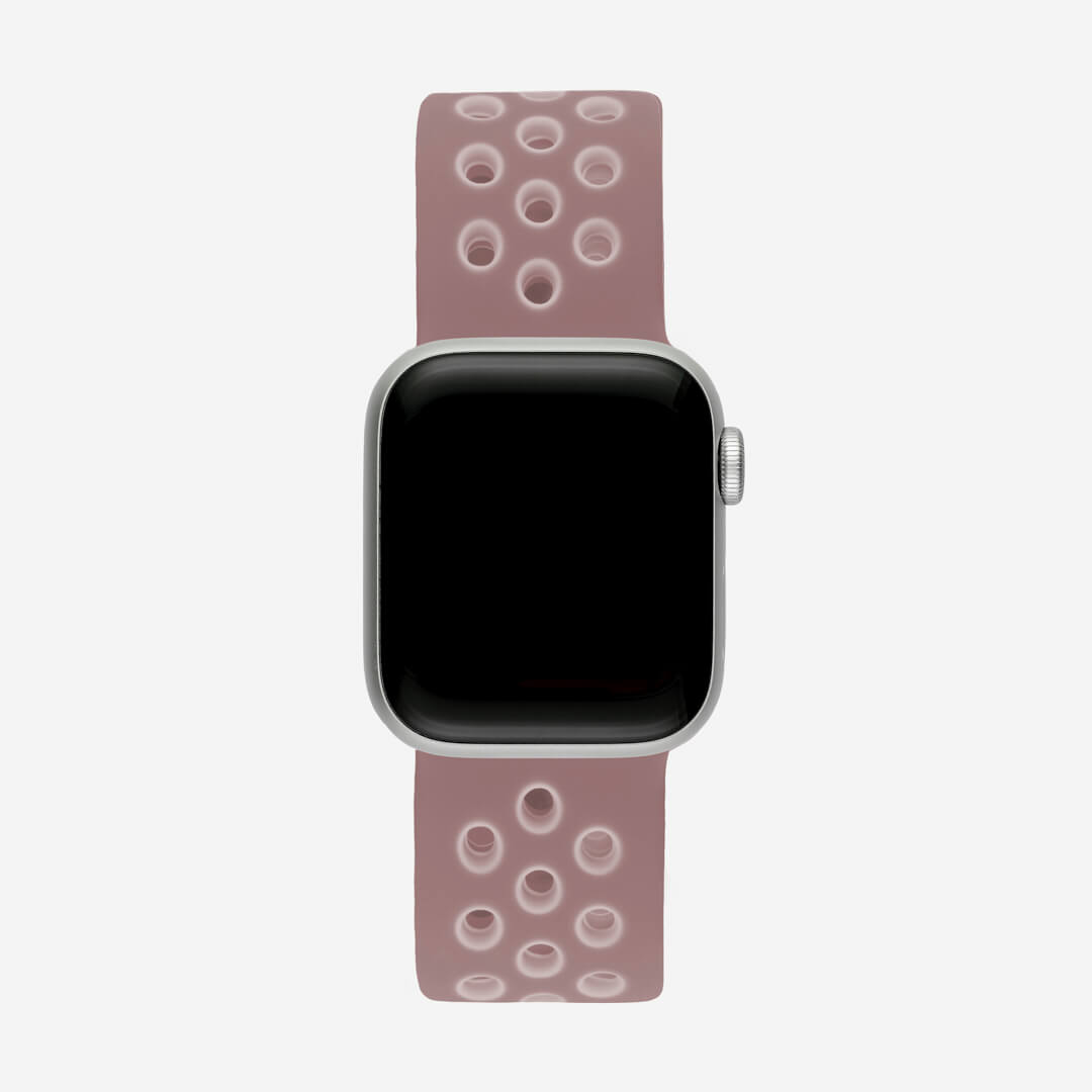 Silicone Sports Apple Watch Band - Smokey Mauve/Beige
