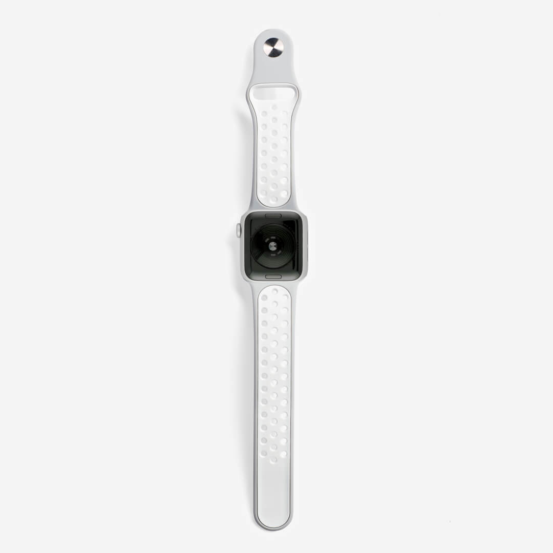 Silicone Sports Apple Watch Band - Stone/White