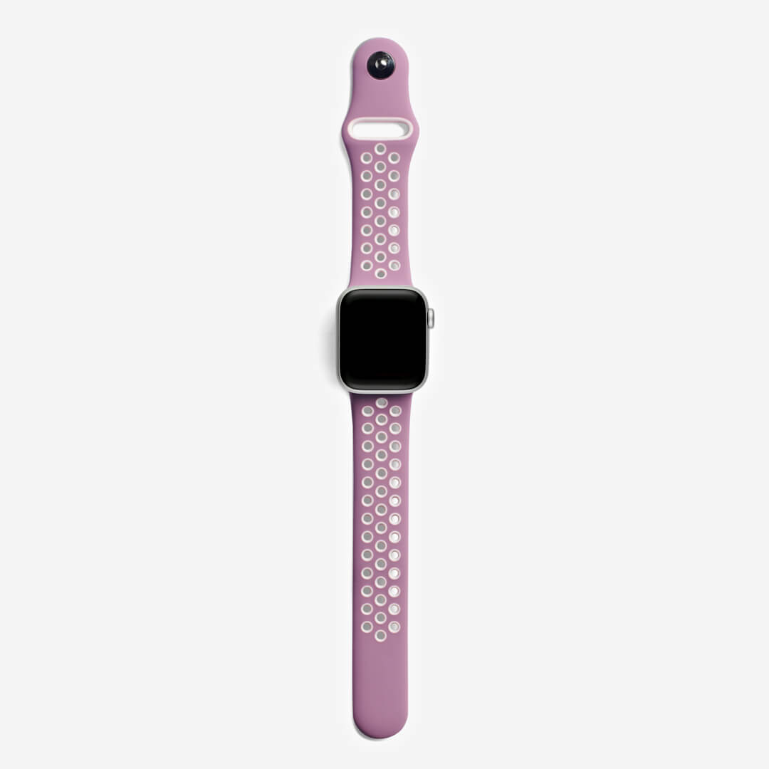 Silicone Sports Apple Watch Band - Violet/Plum Fog