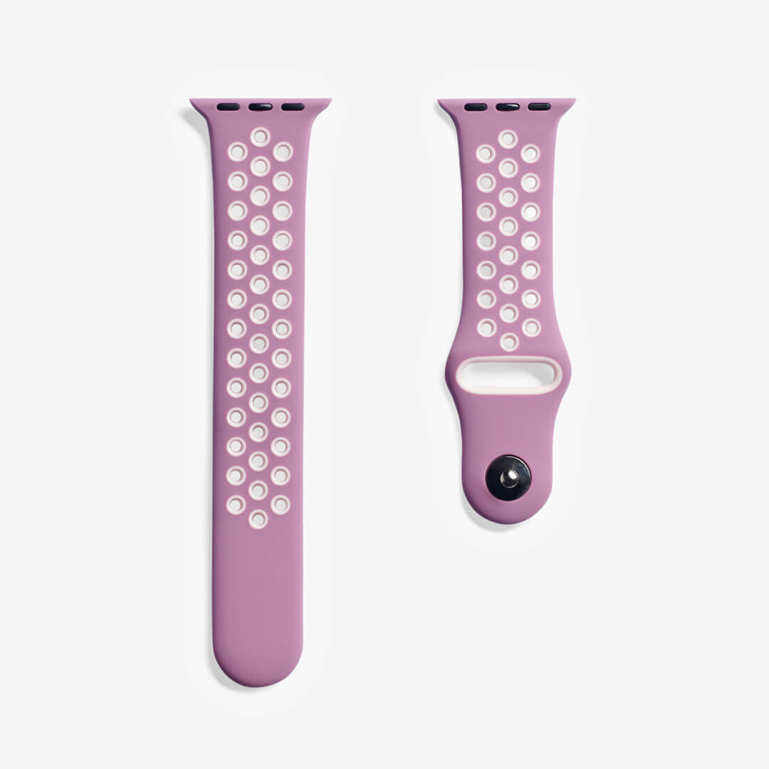 Silicone Sports Apple Watch Band - Violet/Plum Fog