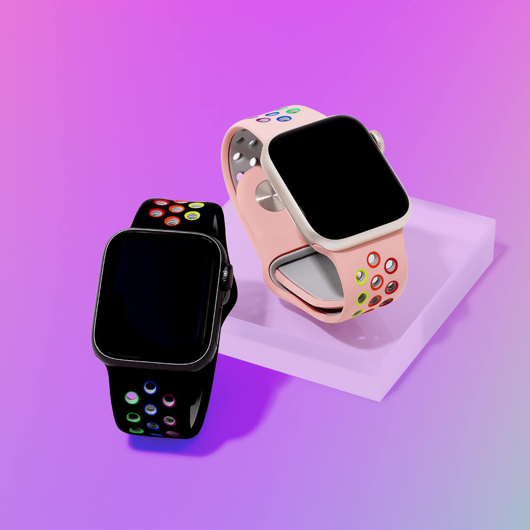 Silicone Sports Apple Watch Band - Pink/Pride