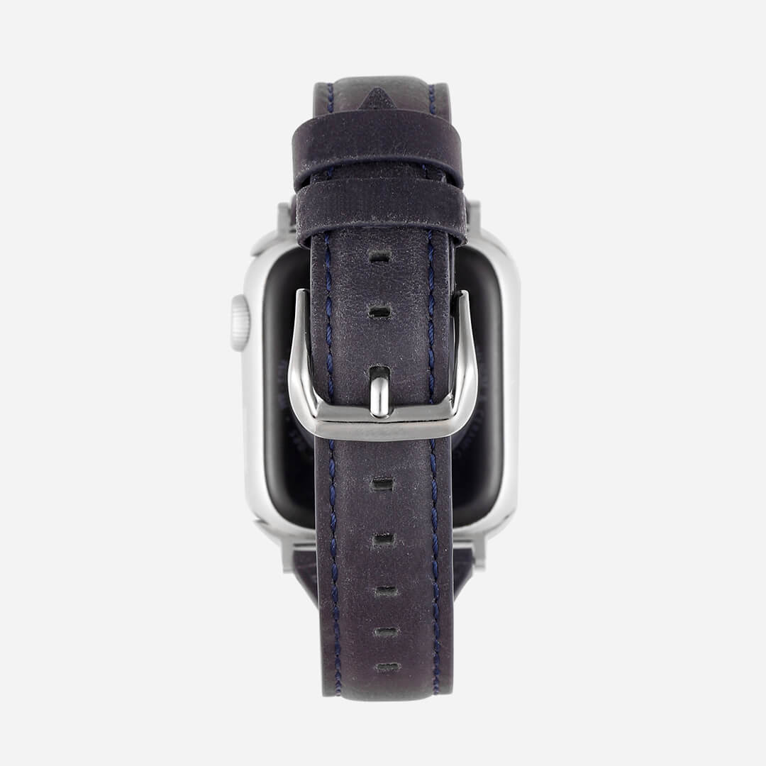 Slim Leather Apple Watch Band - Basalt