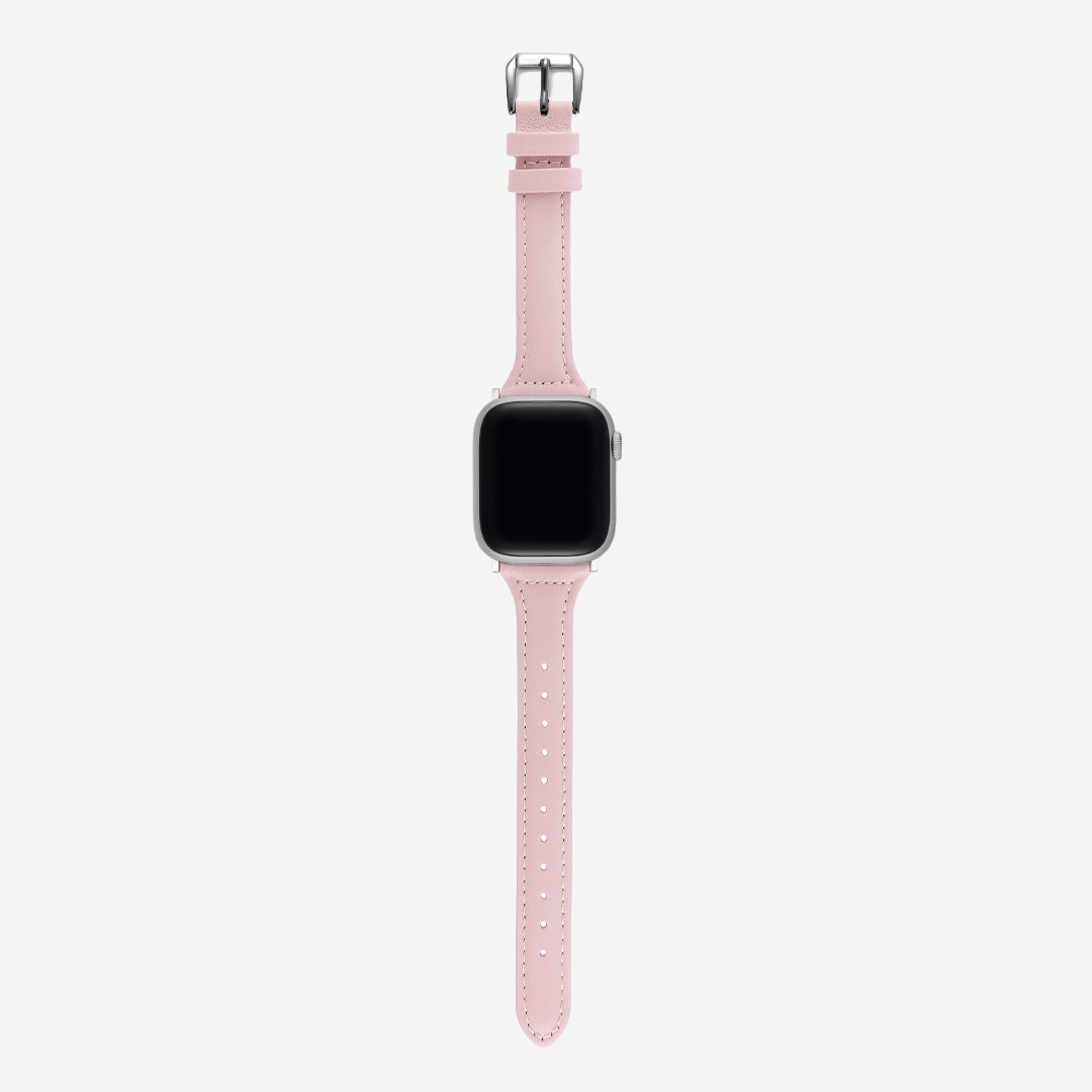 Slim Leather Apple Watch Band - Blush