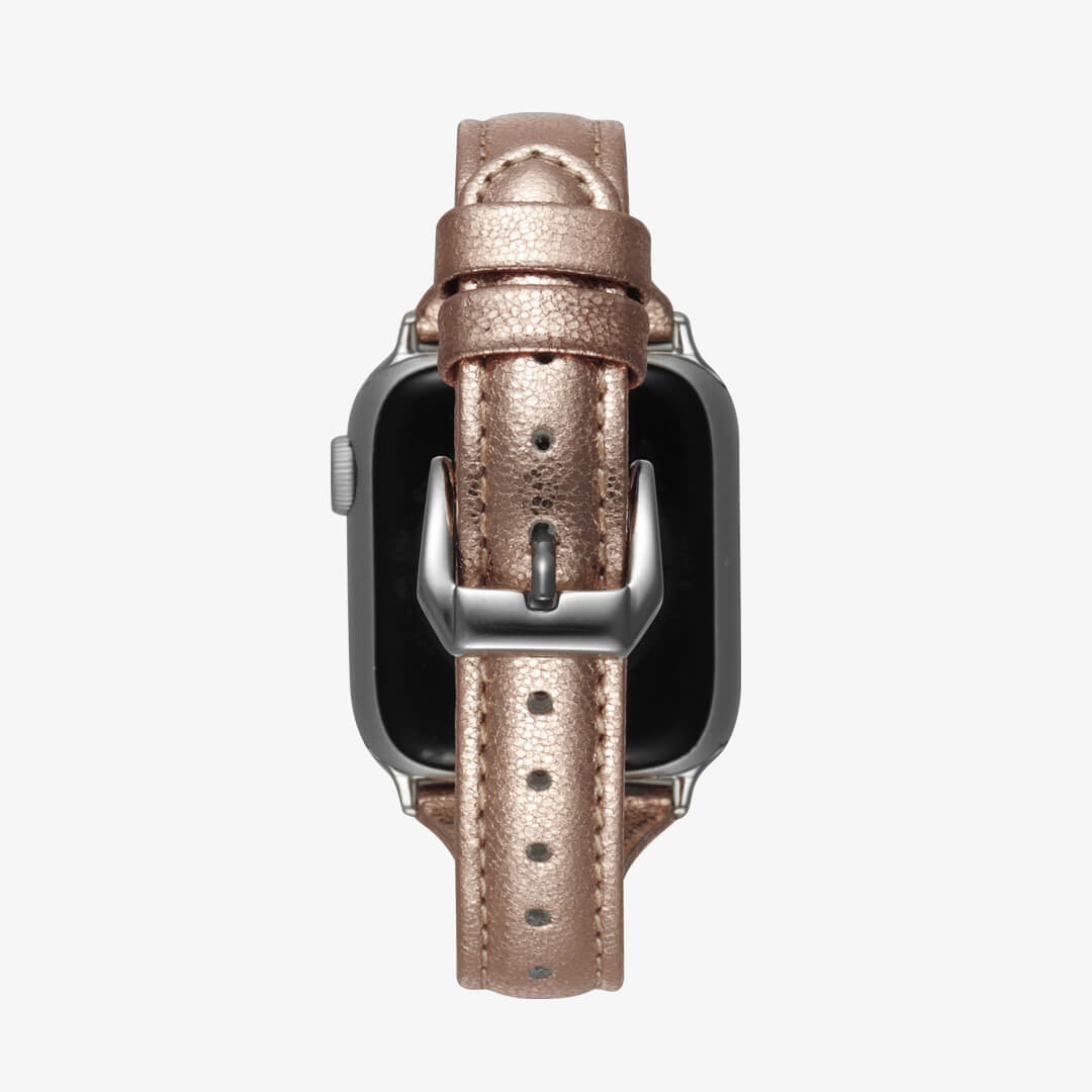 Slim Leather Apple Watch Band - Rose Gold