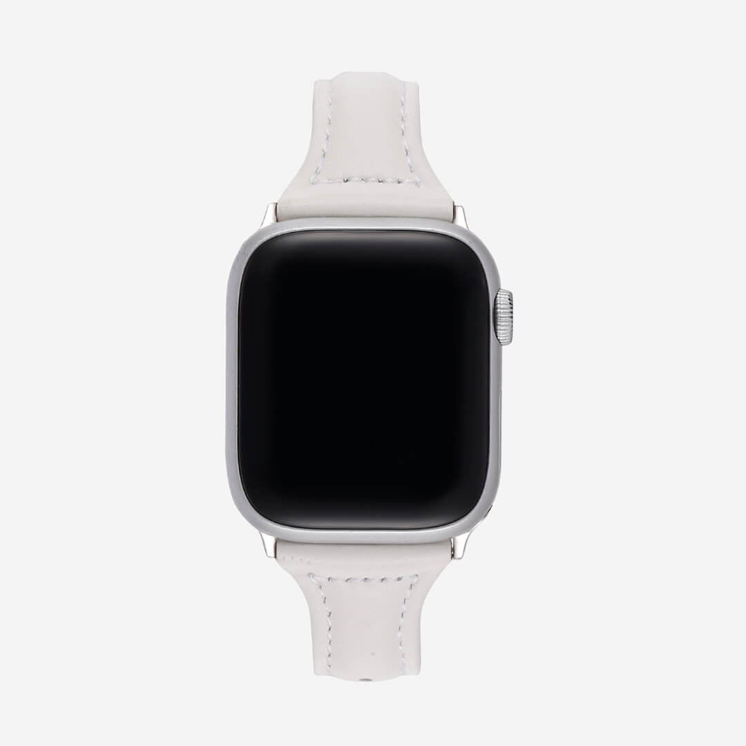 Slim Leather Apple Watch Band - White