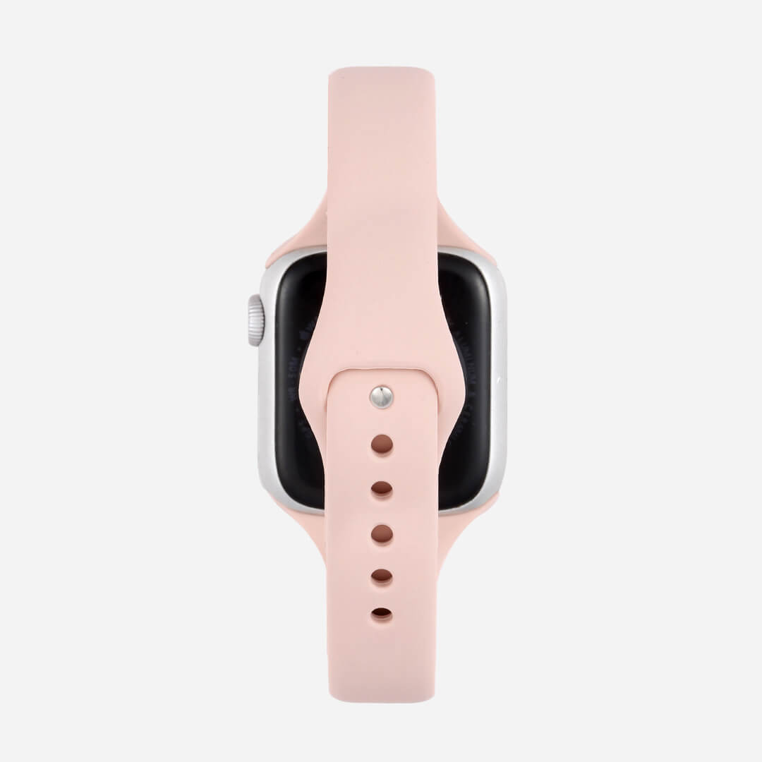 Slim Silicone Apple Watch Band Pink Sand The Salty Fox