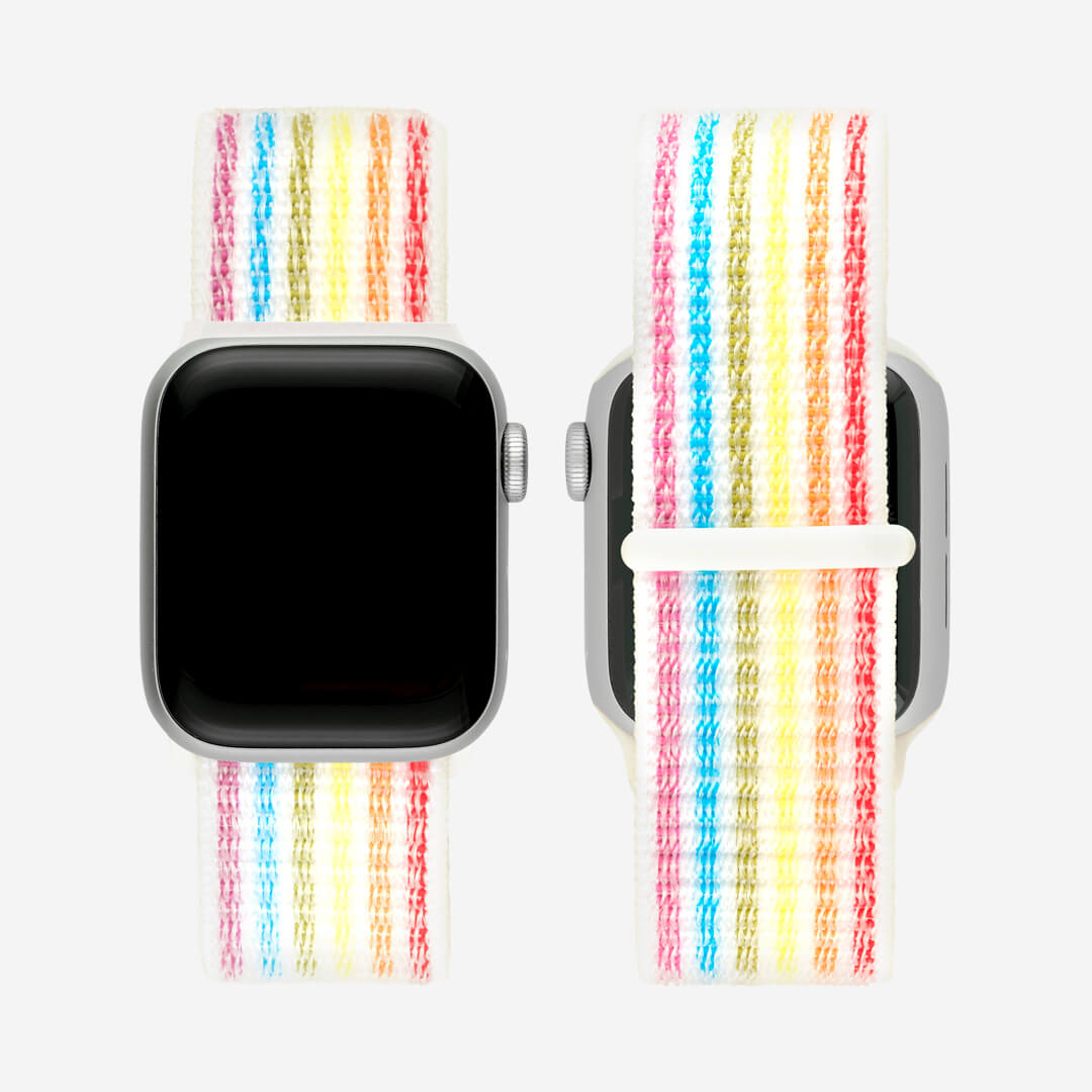 Striped Sport Loop Apple Watch Band - Rainbow