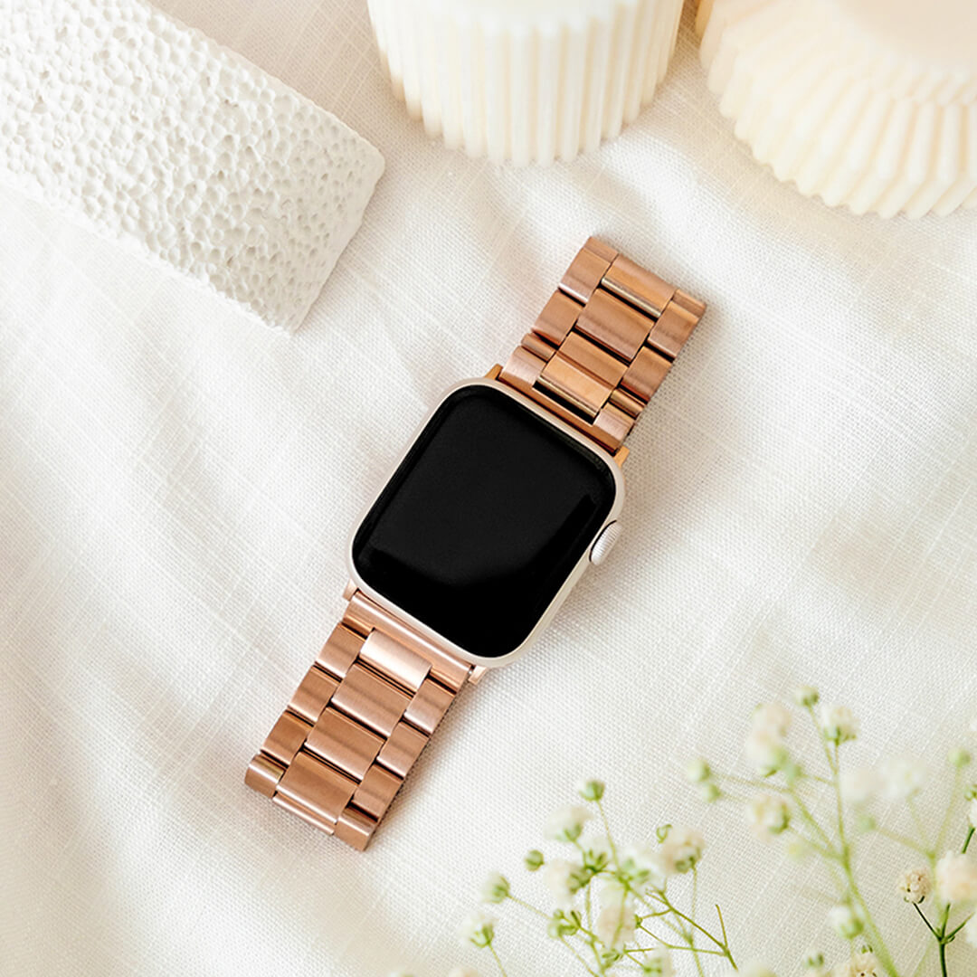 Classic Stainless Steel Apple Watch Band - Vintage Rose Gold