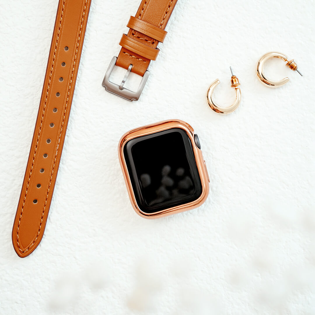 Apple Watch TPU Chrome Bumper Protection Case - Vintage Rose Gold
