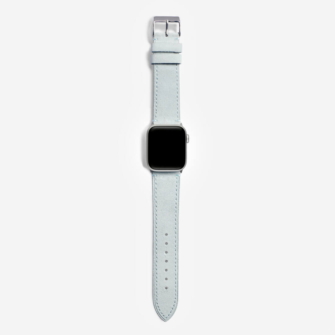 Suede Leather Apple Watch Band - Ice Blue