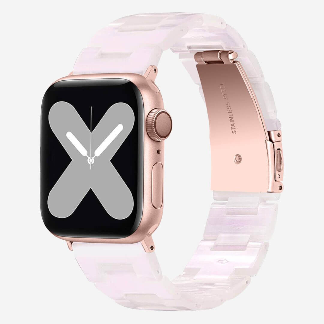 Silver apple 2024 watch pink band