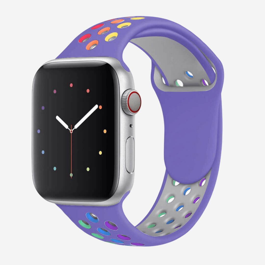 Silicone Sports Apple Watch Band - Violet/Pride
