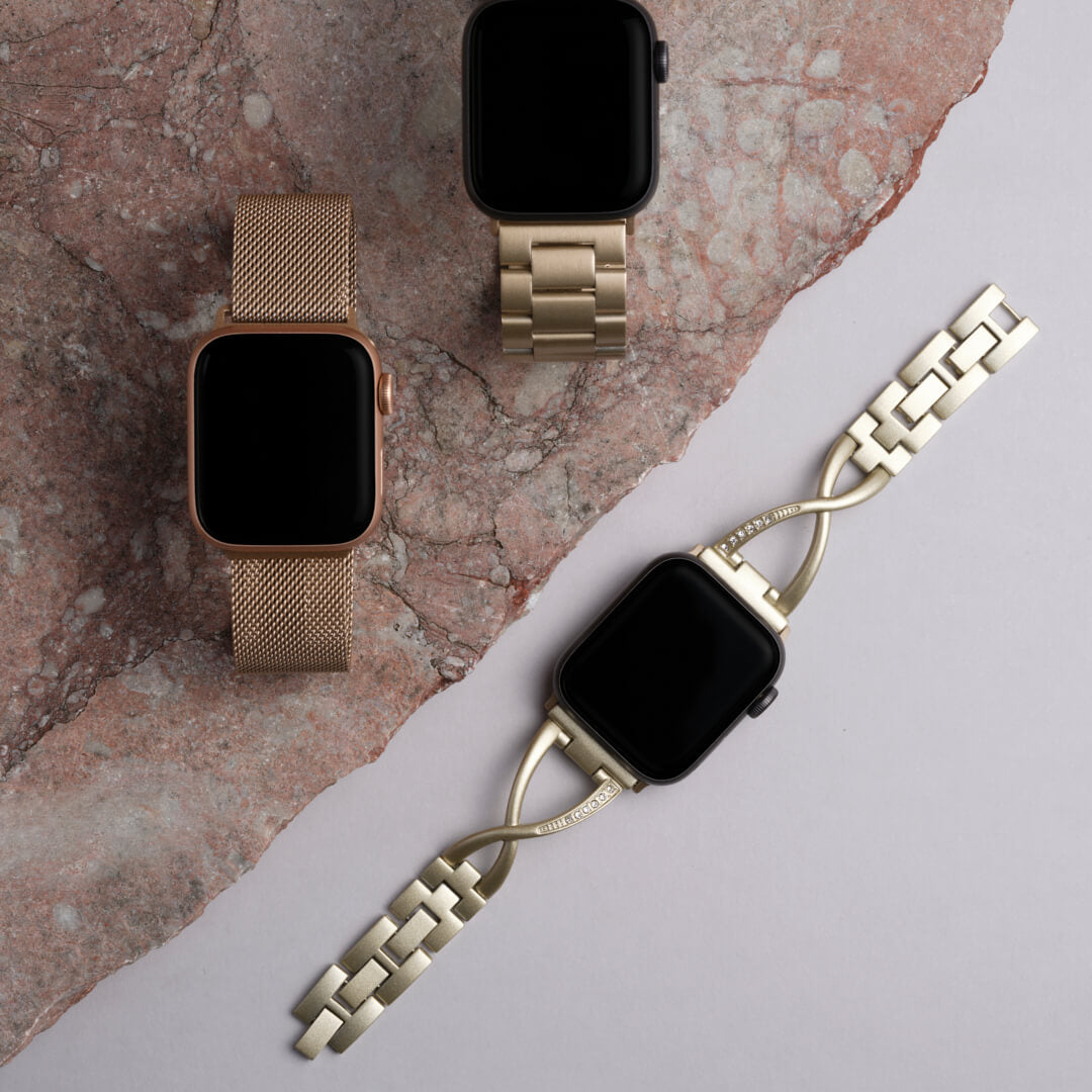 Classic Stainless Steel Apple Watch Band - Vintage Gold