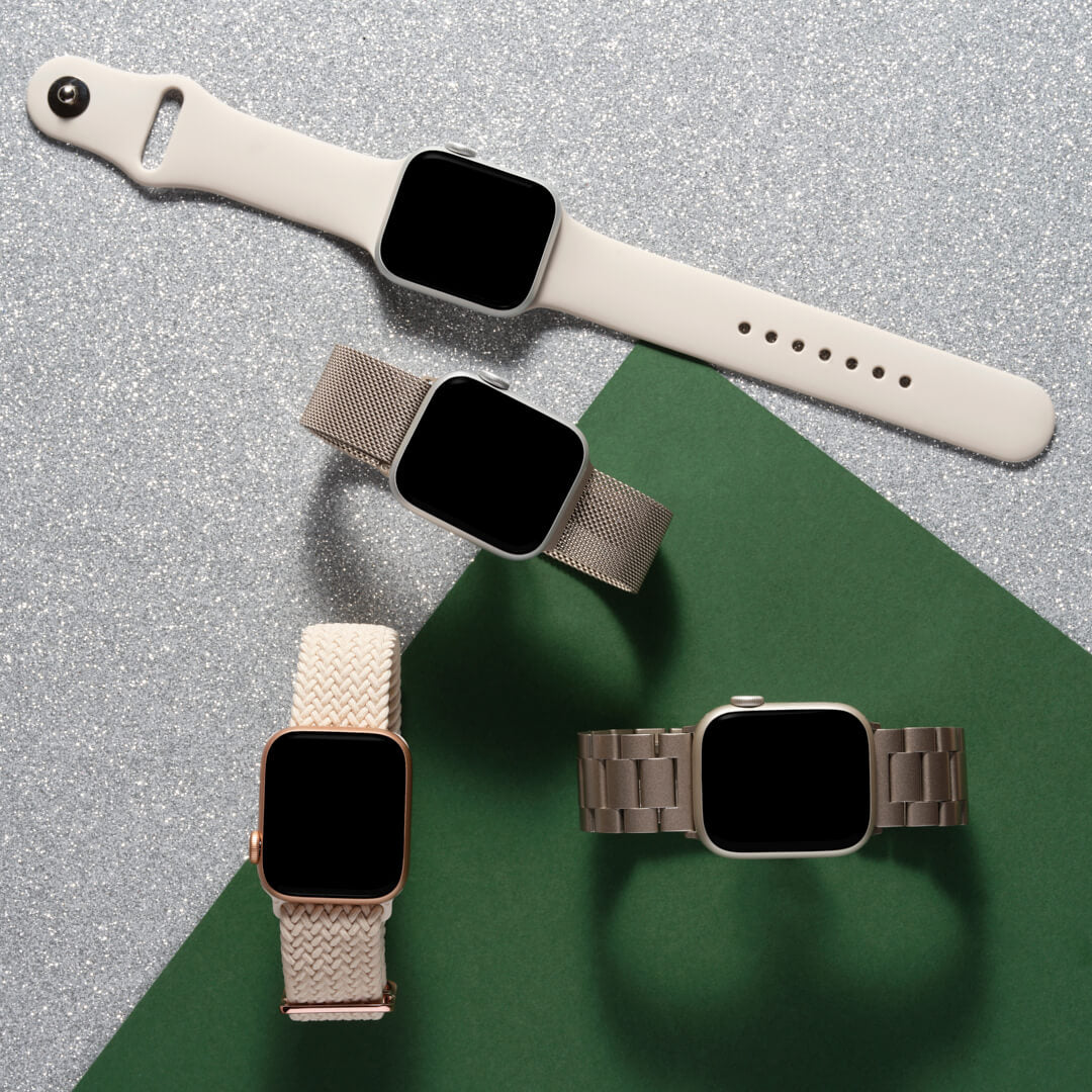Maui Braided Loop Apple Watch Band - Starlight / Rose Gold