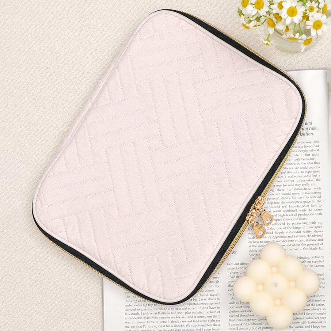 quilted storage case blush 