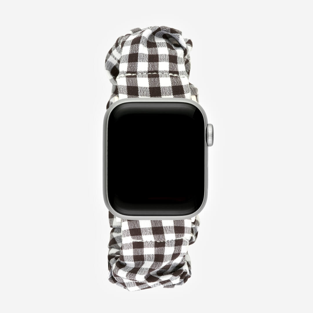 Scrunchie Apple Watch Band - Black Gingham