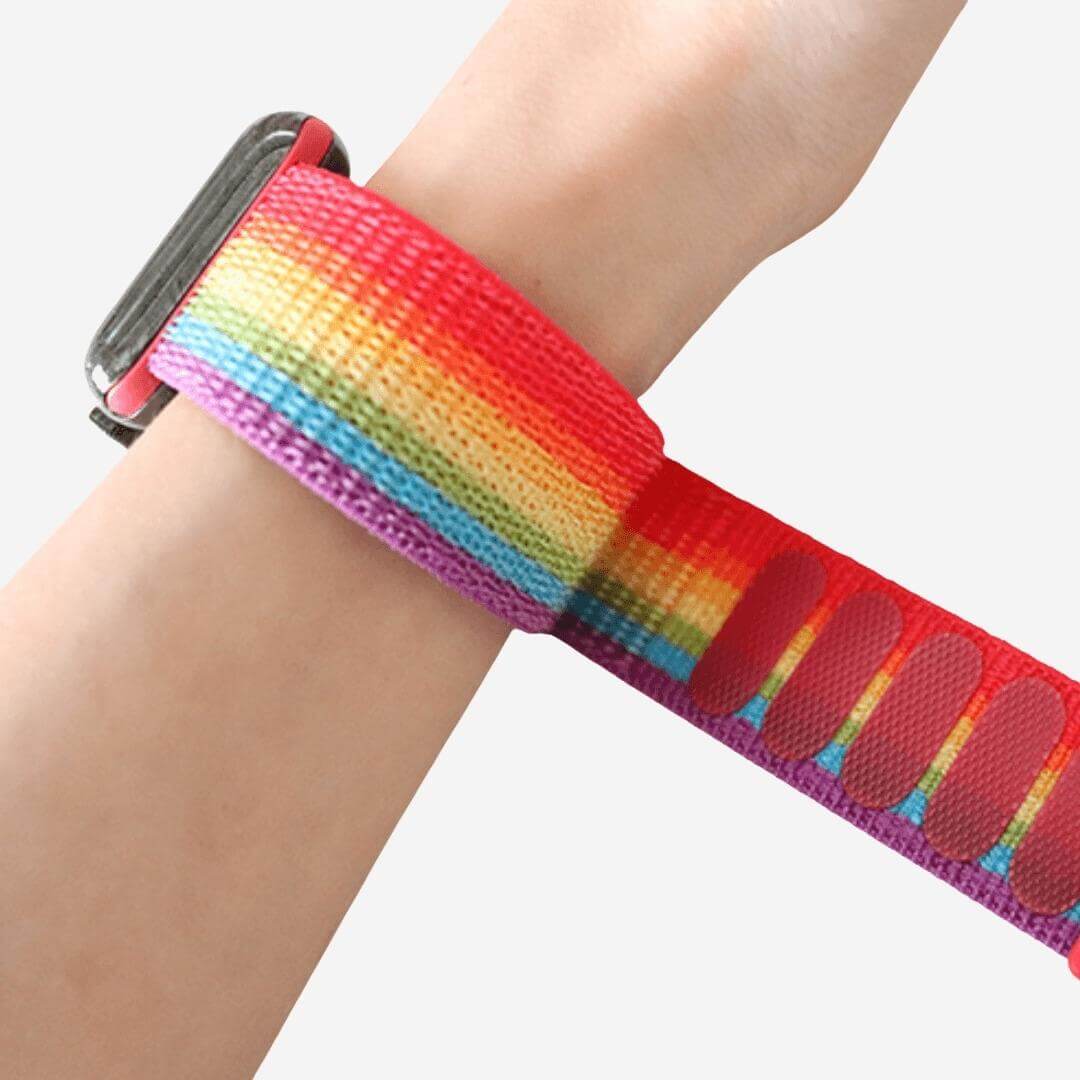 Striped Sport Loop Apple Watch Band - Deep Rainbow The Salty Fox
