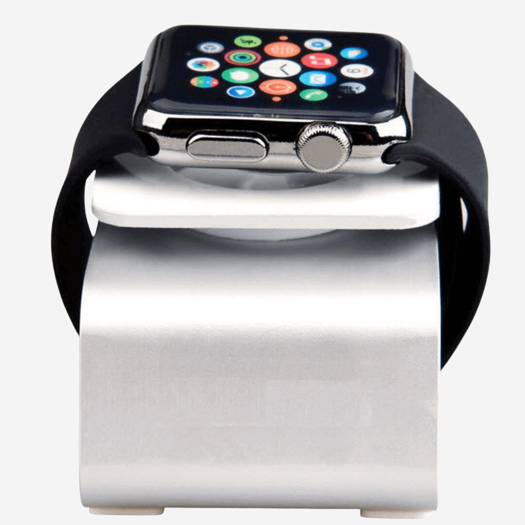 Aluminium Compact Apple Watch Charging Stand Silver