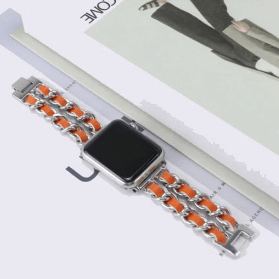 Paris Bracelet Apple Watch Band - Silver / Orange