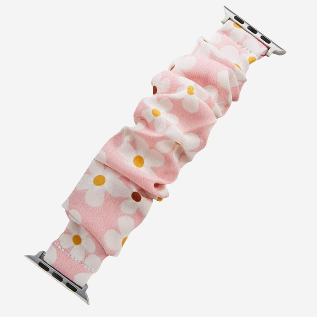 Scrunchie Apple Watch Band - Pink Daisy