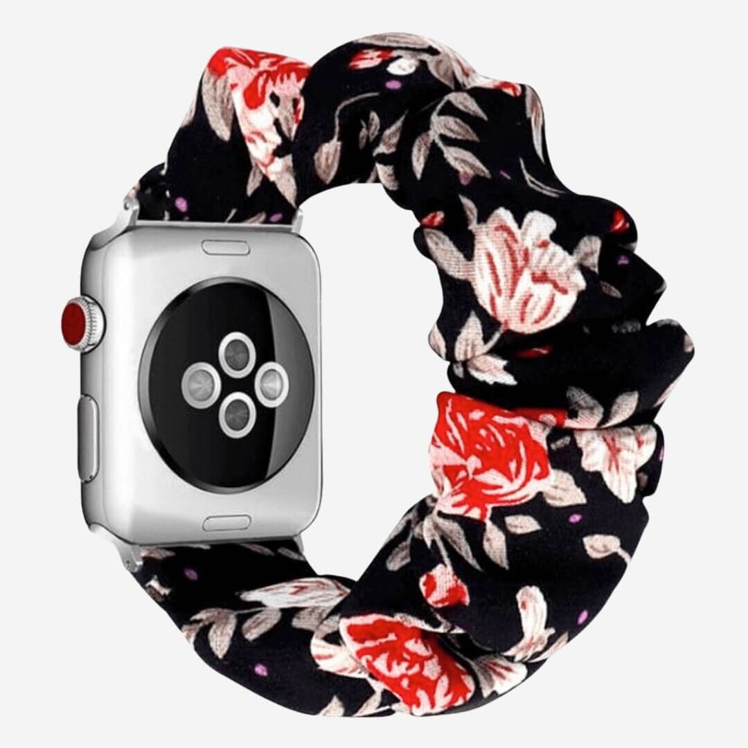 Scrunchie Apple Watch Band - Midnight Rose