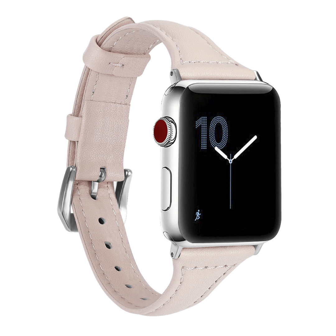 Slim Leather Apple Watch Band - Blush