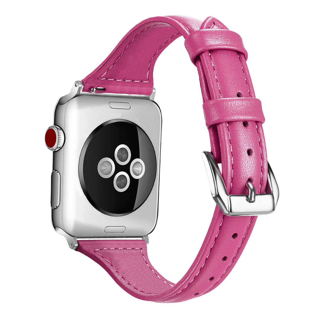 Slim Leather Apple Watch Band - Fuchsia