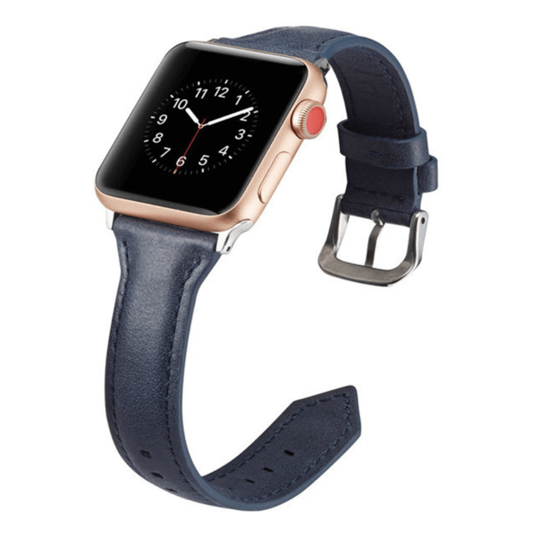 Slim Leather Apple Watch Band - Basalt