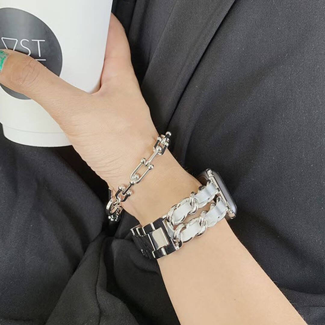 Paris Bracelet Apple Watch Band - Silver / White