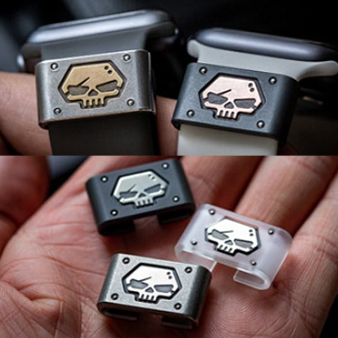 Outlaw Skull Apple Watch Bar - Transparent/Silver