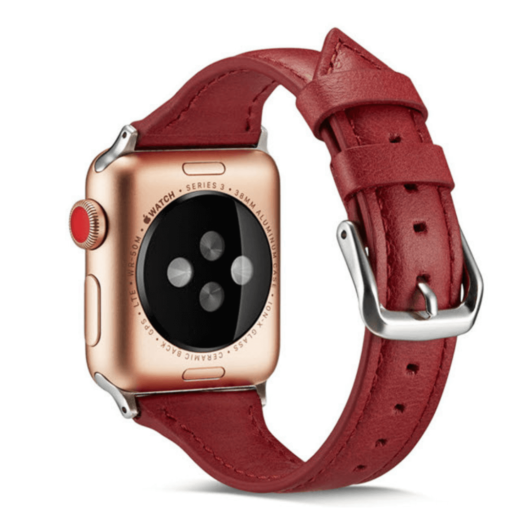 Slim Leather Apple Watch Band - Saffron